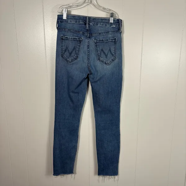 MOTHER Denim The Looker Ankle Fray in Groovin Raw Hem Skinny Jeans 25 Stretch - Image 6
