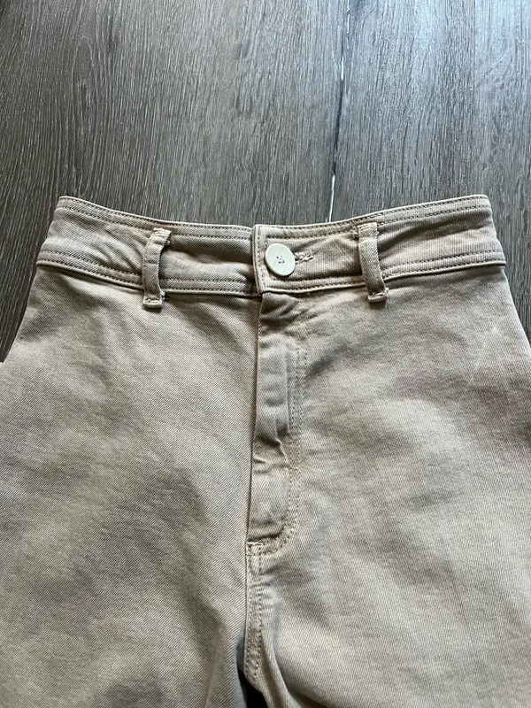 ZARA Tan Wide-Leg Jeans - Image 2