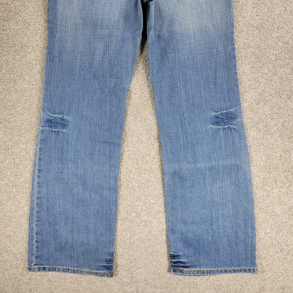 Vintage Faded Glory Jeans Womens 12 Light Wash Blue Floral Flap Pockets Wide Leg - Image 8
