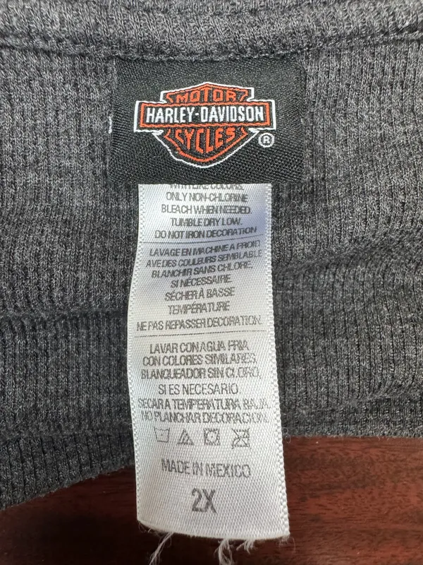 Harley-Davidson Washington, DC Waffle Weave Long Sleeve Shirt Size 2X - Image 4