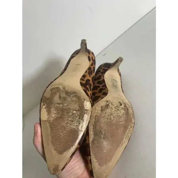 Women's J.Crew‎ Leopard Print Heels Calf fur Size 6.5 GUC! - Image 12