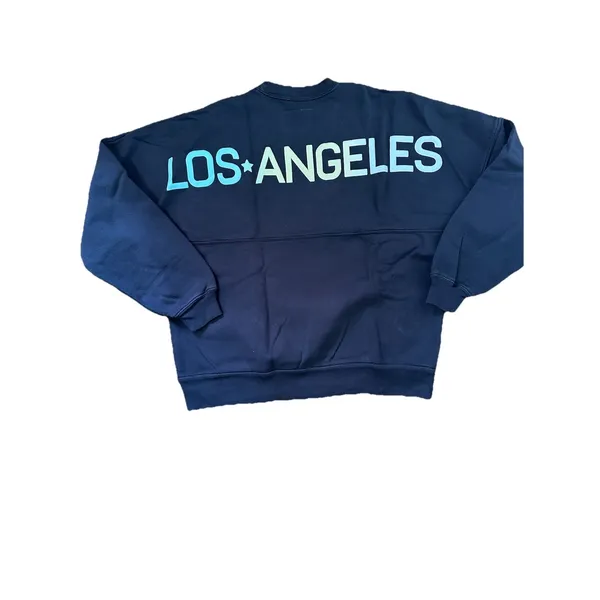 New! Spirit Jersey Women Black Puff Print 'Los‎ Angeles' Sweatshirt, Size L - Image 5