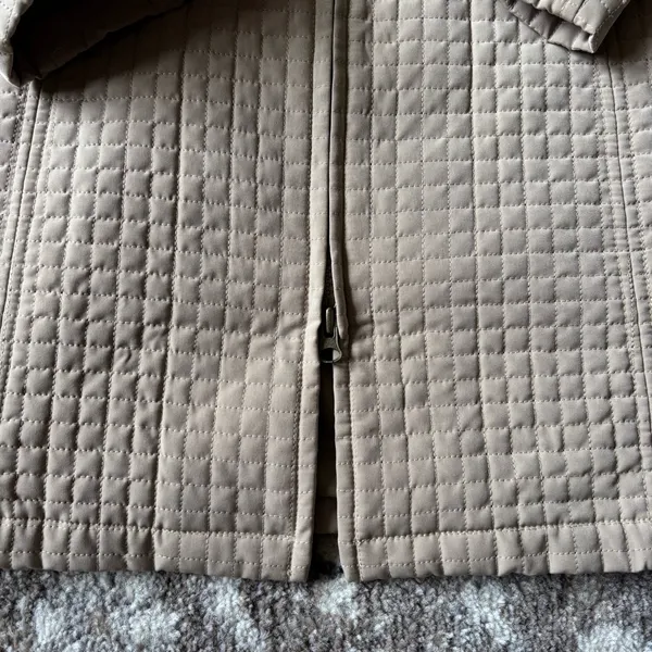 Esprit Women’s Quilted Hooded Coat Beige Long Jacket Size L Warm Outerwear - Image 8