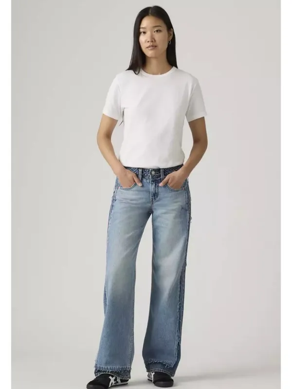 New Levi's 27x34 Premium Deconstructed Low Loose Women's Jeans Upon Reflection - Image 5