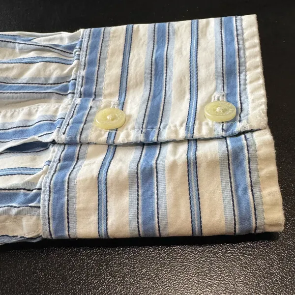 Abercrombie & Fitch Striped Button Down Shirt Blue White Size Small - Image 7