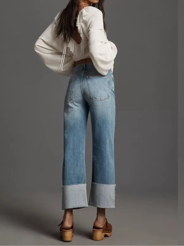 Anthropologie Pilcro Women’s Scotty High Rise Cuffed Straight Leg Jeans 26 Tall - Image 6