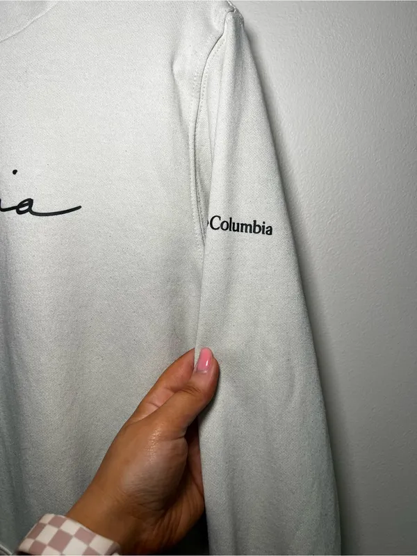 Columbia White Script Logo Hoodie - Image 2
