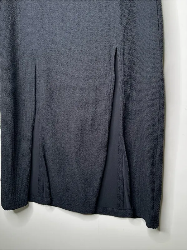 Maeve Anthropologie Black Dual Split Button Front Sailor Midi Skirt Size 8 - Image 4