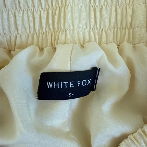 White Fox Pants Wide Leg Way She Walks Size S Yellow - Image 3