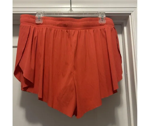 Women's Mid-Rise Double Layer Flowy Run Shorts Red Pink JoyLab Size Large Gym - Image 4