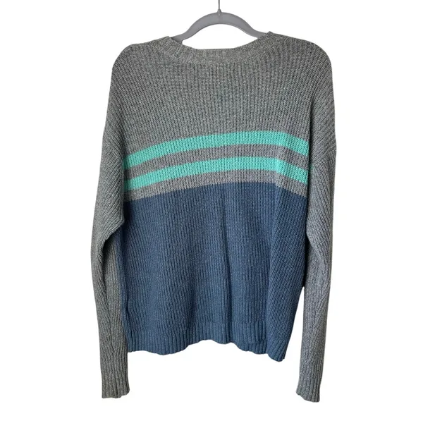 American Eagle Blue and Gray Sweater - Small - Image 2