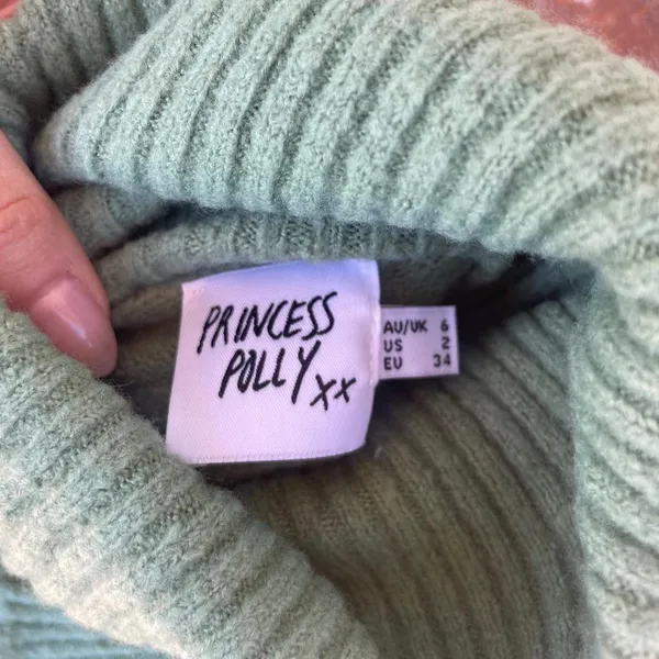 Green Princess Polly cropper turtleneck sweater sz 2 - Image 3