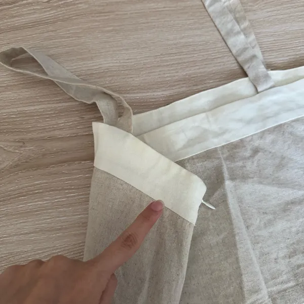 Harly Jae Medium Carin Tank Tan White Organic Linen Cotton - Image 5