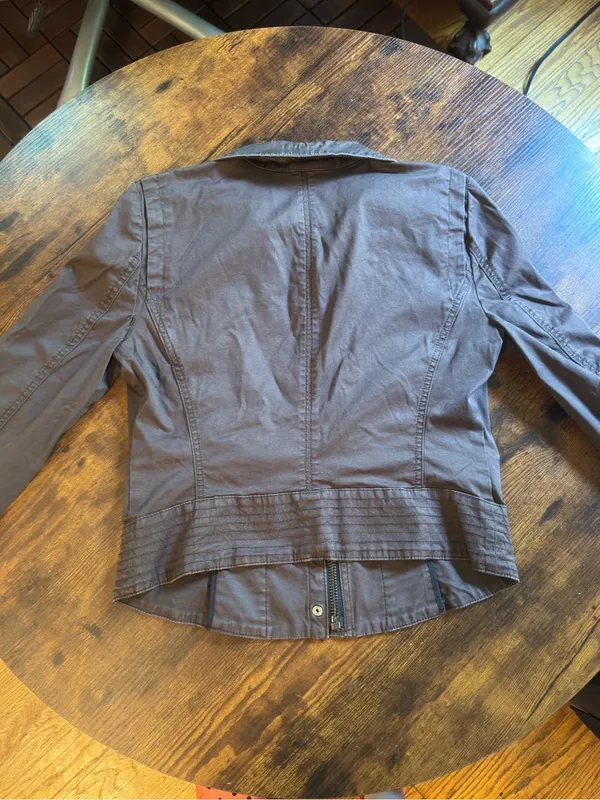 White House Black Market Brown Cotton Utility Jacket Y2K Style Size 6 - Image 6