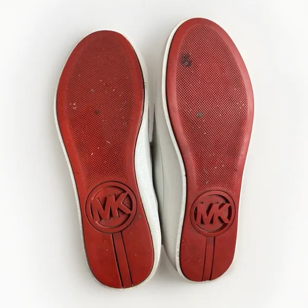 Michael Kors Womens Poppy Graphics Logo Sneaker Shoes Red/White Size 6.5 Leather - Image 8
