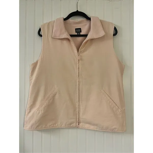 Eileen Fisher zip up vest fleece lined sz Medium - Image 2