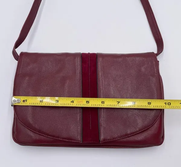 Vintage 60s 70s Stanley Blacker Designer Shoulder Bag Purse Burgundy Red Leather - Image 11