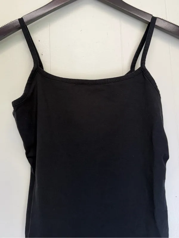 MADEWELL Black Tank Spaghetti Strap Thong Adjustable Body Suit Medium - Image 5
