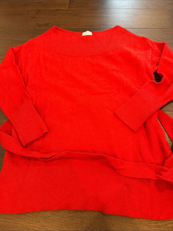 Ett:twa by Anthropologie Red Sweater in Size Small with Tie Waist - C11-266 - Image 3
