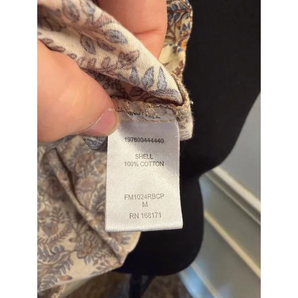 Farmers Market Boho Floral Paisley Pintuck Blouse Cotton Ruffle Sleeve Cottage - Image 8