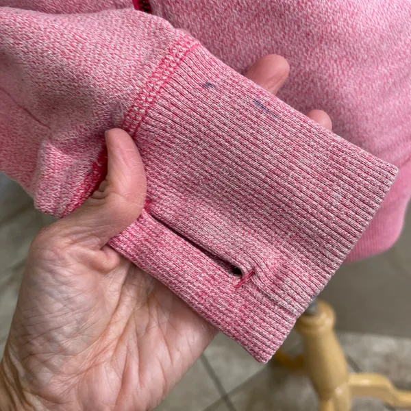 Patagonia pink Heathered Full Zip Hoodie Jacket Thumbholes Women size S Workout - Image 4