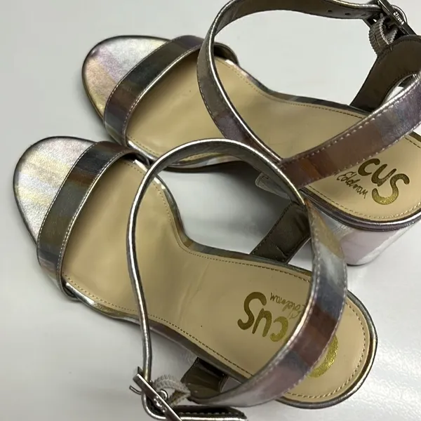 Circus by Sam Edelman Metallic Striped Strappy Adjustable Ankle Block Heels- 7.5 - Image 9