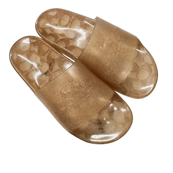 Coach Pink Champagne Jelly Slides Women’s 5 Flat Sandals Beach Pool Vacation - Image 2