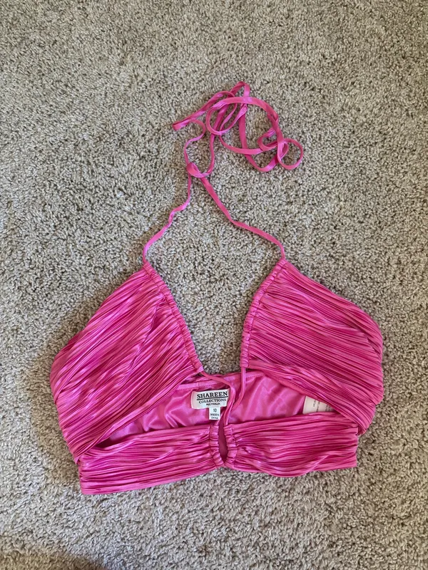 Fortunate One Pink Satin Plisse Maxi Skirt Set - Image 4
