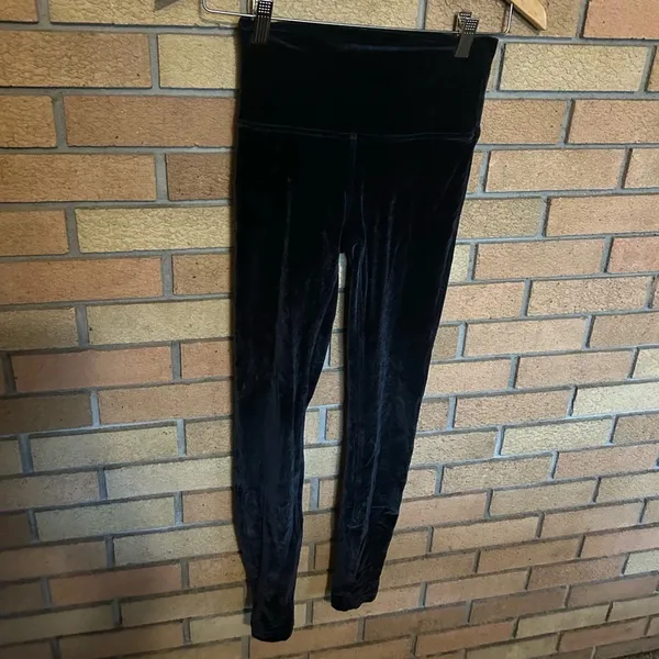 Lululemon Wunder Lounge High-Rise Tight Leggings 28” Velvet Velour Black Size 4 - Image 3