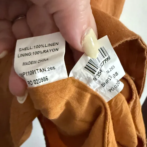 DISSH | Louise Linen Square Neck Mini dress - Light Brown | US Size 4 AU Size 8 - Image 5