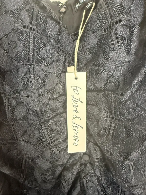 NWT For Love and Lemons Kleid Samira Black Lace Mini Dress Size 2X - Image 6