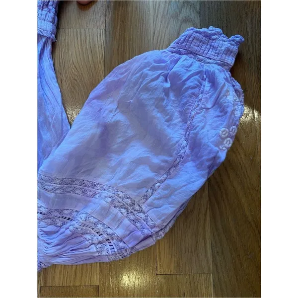 LoveShackFancy Viola Dress In Lavender Lilac Purple Lace Button Back Cotton Sz S - Image 9