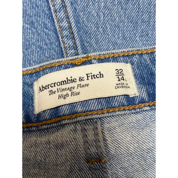 Abercrombie & Fitch The Vintage Flare Blue High Rise Bootcut Denim Jeans Size 32 - Image 4