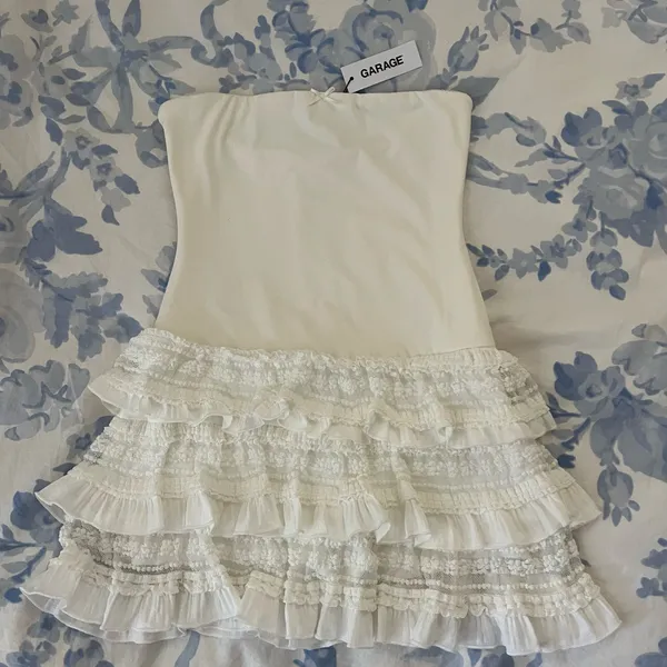 Garage drop waist ruffle mini dress - Image 3