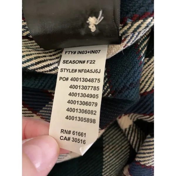 The North Face Womens Plaid Flannel Button Up Shirt Jacket Green Blue‎ Small - Image 5