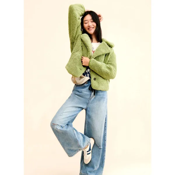 Free People Joplin Cozy Jacket in Greyed Olive size M - Image 4