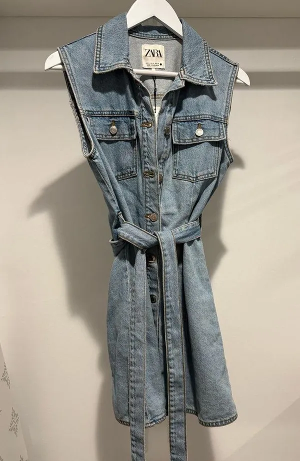 Zara denim mini sleeveless dress NWT - Image 2