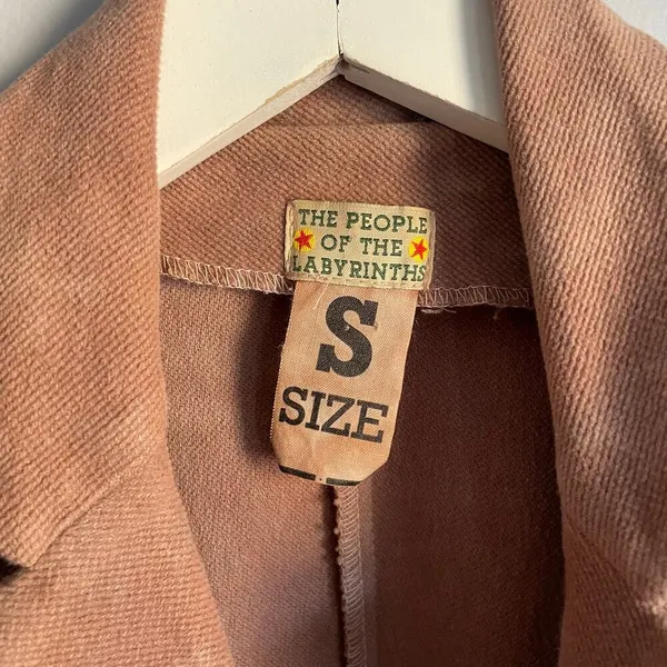 The People of the Labyrinths Brown Clay Y2K Cotton Blazer Band‎ Military Small - Image 2