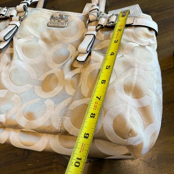 Vintage Coach Madison OP Art CC Logo Tote Shoulder Tan Signature Canvas Y2K Bag - Image 15