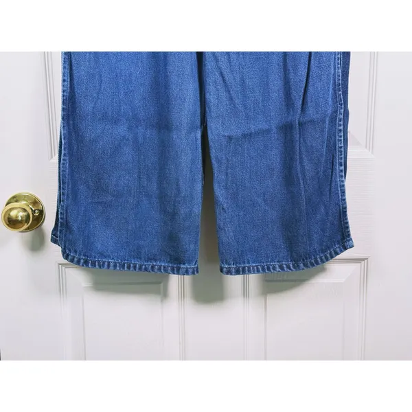 French Connection Wide Leg Side Slit Jeans Size 8 Blue Festival Rave Y2K 90s - Image 9