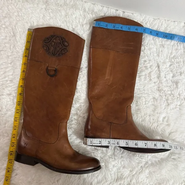 Frye Brown Leather Knee High Cowgirl Boots Size 6.5 - Image 15