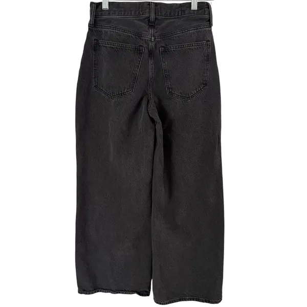Abercrombie & Fitch High Rise Wide Leg Women's Jeans Size 26 Short Washed Black - Image 2