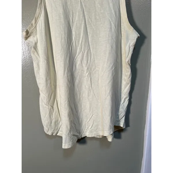 Gap Women's Sz Small Tank Top Crewneck Soft Pale Butter Yellow Semi-Sheer Cotton - Image 3