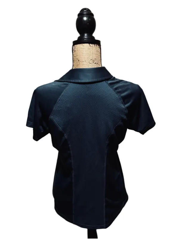 Women's The North Face Short Sleeve Polo Shirt Blue Size L - Image 2
