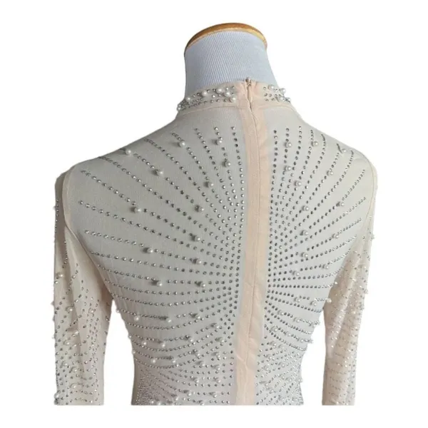New Womens Quorae Phoebe Rhinestone Pearls Cocktail Evening Statement Dress 2X - Image 8