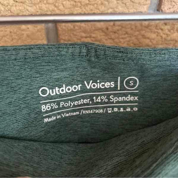 Outdoor Voices 3/4 Warm-Up Crop Leggings, Activewear, Hunter Green Size Small - Image 5