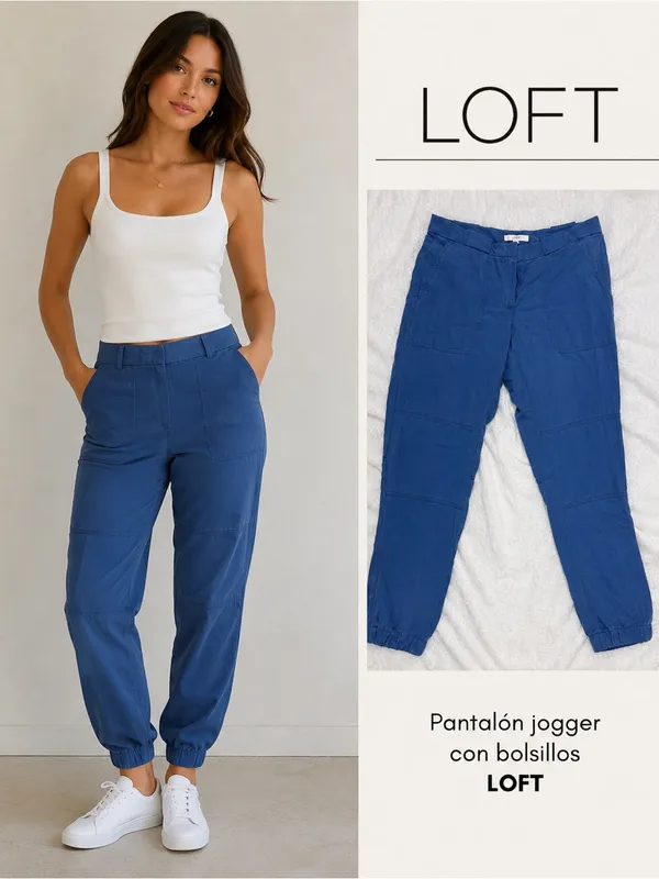 LOFT Royal Blue Utility Jogger Pants - Image 2