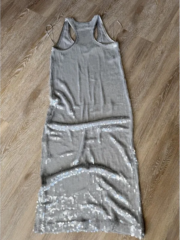 Zara Silver sequin maxi dress - Image 5
