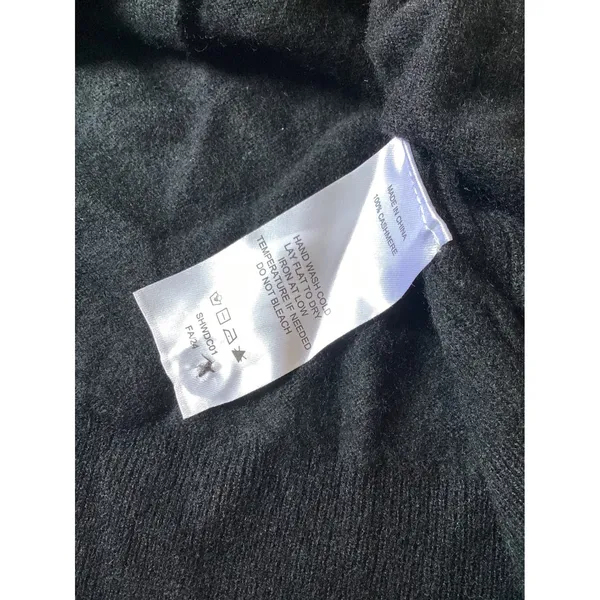 Quince Mongolian Cashmere Button Down Sweater Black Mock Neck Cardigan Large - Image 5