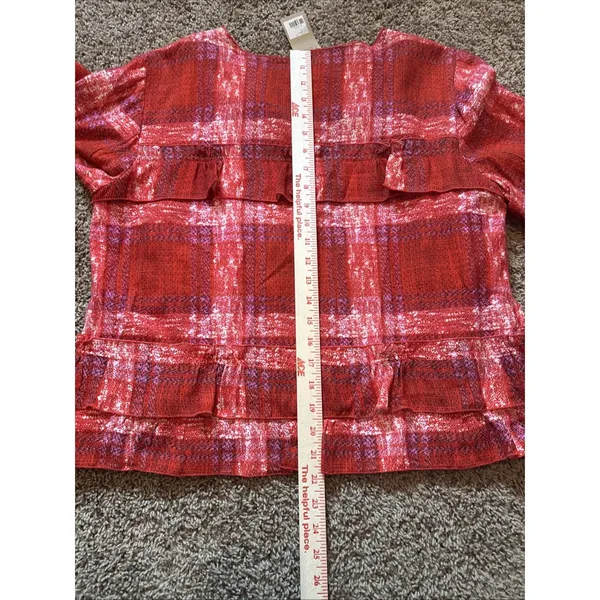 Go Fish Clothing & Jewelry Co. Red & Pink Plaid Jacket‎ Large NWT Coastal - Image 8